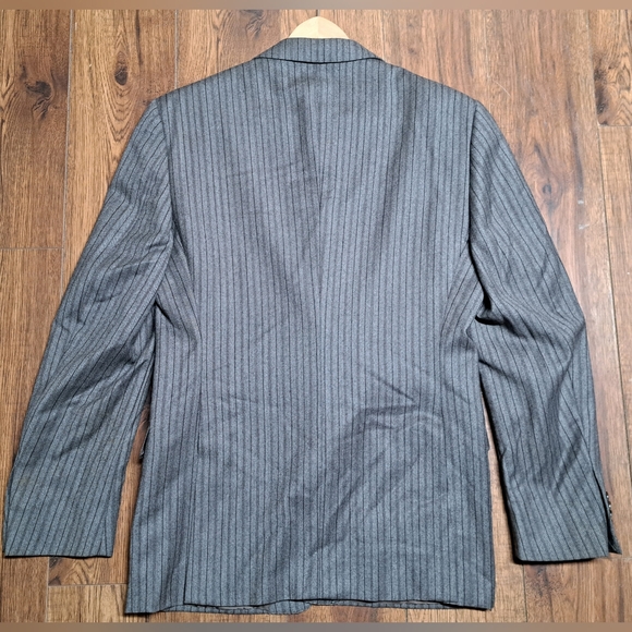 Z Zegna Men's Sport Coat Jacket City Fit Gray Striped Wool 2Btn Size 42R - Picture 6 of 9